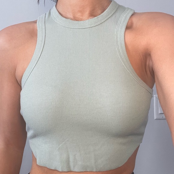 high neck ribbed racerback tank - Picture 4 of 5